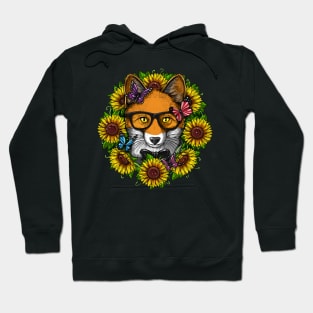 Fox Sunflowers Hoodie